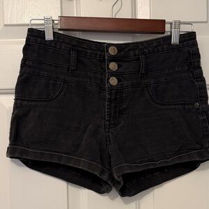 NOBO High Waist Black Denim Shorts